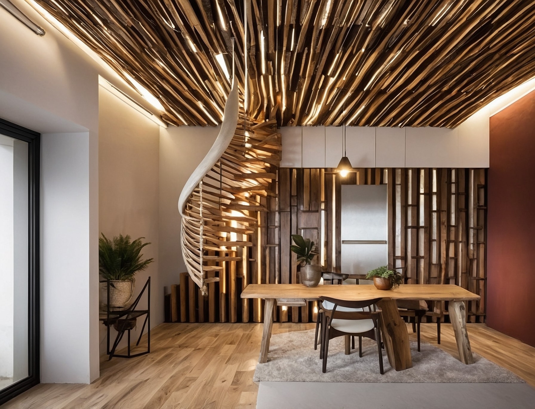 Interior reformado moderno y elegante.